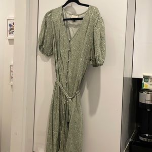 Universal Thread green buttondown floral dress (Size L)